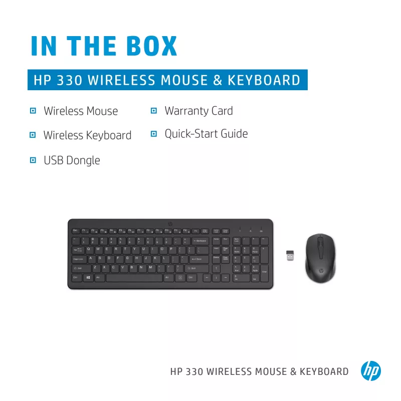 HP 330 bezvadu pele un tastatūras komplekts