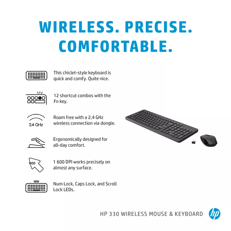 HP 330 bezvadu pele un tastatūras komplekts