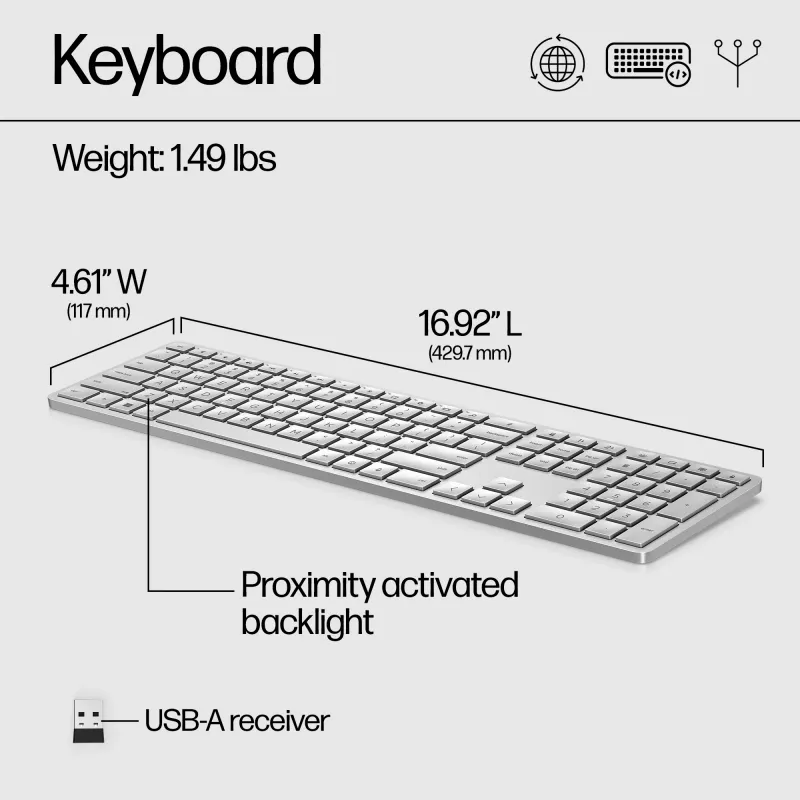 HP 970 Programmējama bezvadu tastatūra