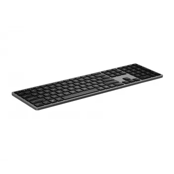 Bezvadu pilna izmēra tastatūra HP 975 — RF Wireless + Bluetooth, melna, 100% izkārtojums