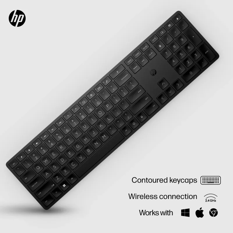 HP 450 Programmējama bezvadu tastatūra pilna izmēra RF bezvadu USB melna