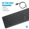 HP 150 vadu tastatūra, pilna izmēra, USB, melna, 1 m kabelis