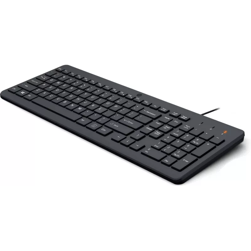 HP 150 vadu tastatūra, pilna izmēra, USB, melna, 1 m kabelis