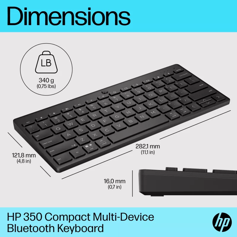 HP 350 Compact Multi-Device Bluetooth tastatūra