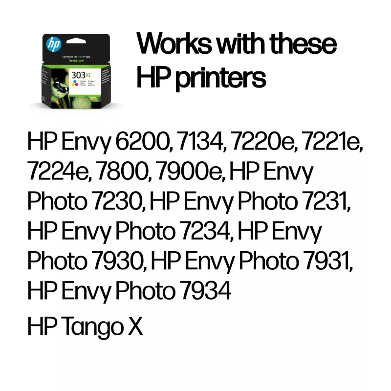 HP 303XL augstas ražības trīskrāsu oriģinālā tintes kasetne, ciāna, fuksīna, dzeltena, 1 gab., 415 lappuses