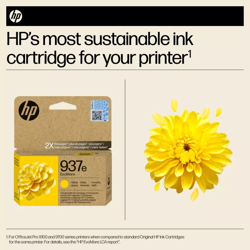 HP 937e EvoMore dzeltena Oriģināls tintes kasetne