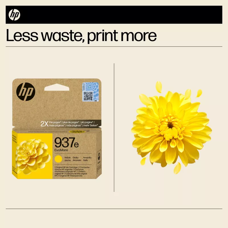 HP 937e EvoMore dzeltena Oriģināls tintes kasetne