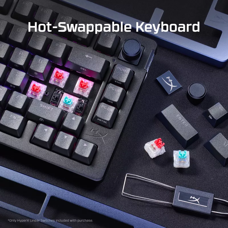 Spēļu tastatūra Kingston HP HyperX Alloy Rise modelis 7G7A3AA#ABD — kompakta vadu mehāniskā tastatūra EAN 0