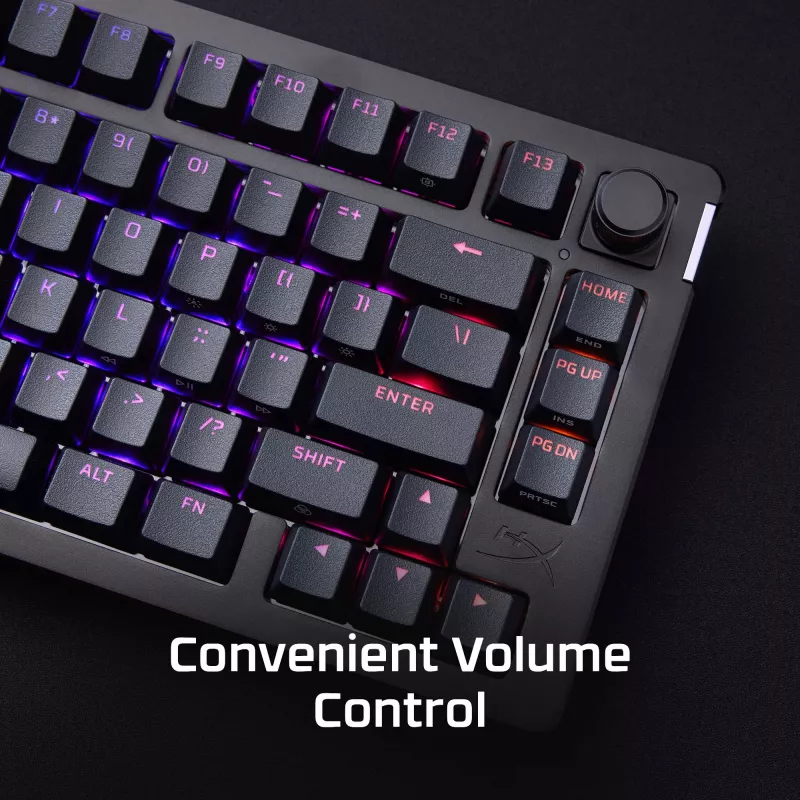 Mehāniskā spēļu tastatūra Kingston (HyperX) Alloy Rise 75 — kompakts 75% izkārtojums, vadu savienojums, modelis 7G7A4AA#ABD