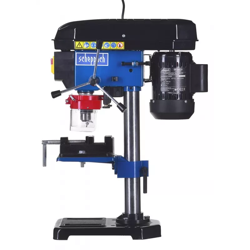 Galda urbjmašīna Scheppach DP16VLS 500W, tērauda korpuss, 230–240V, 2500 apgr./min., 13 mm patrona, 600×220×435 mm