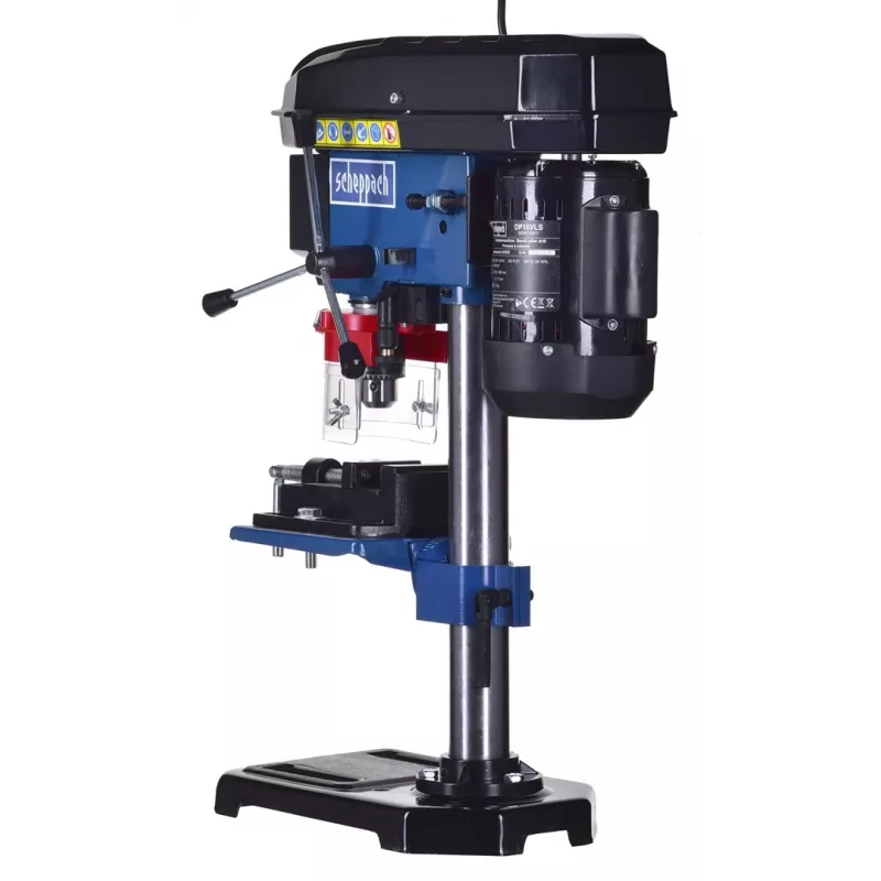 Galda urbjmašīna Scheppach DP16VLS 500W, tērauda korpuss, 230–240V, 2500 apgr./min., 13 mm patrona, 600×220×435 mm