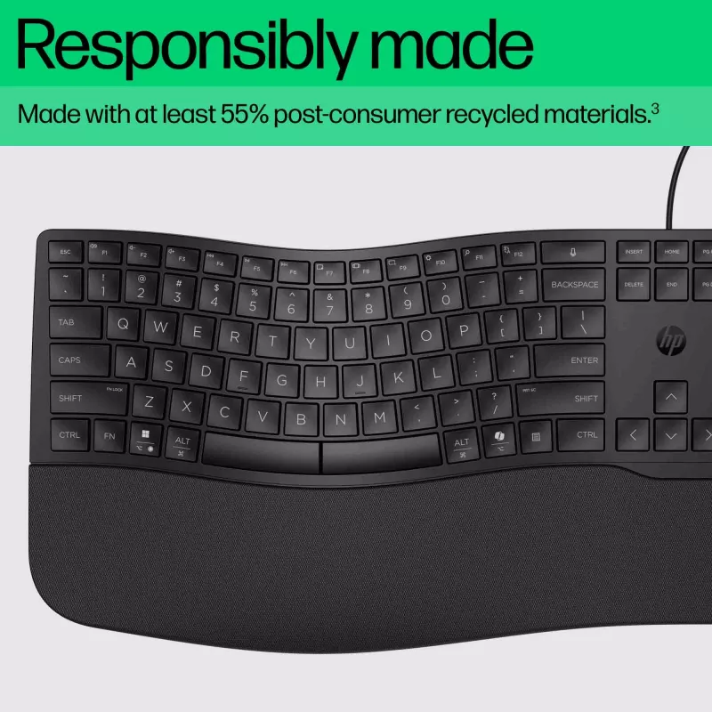 HP 480 Comfort vadu tastatūra, pilna izmēra, USB, melna, 1,5 m