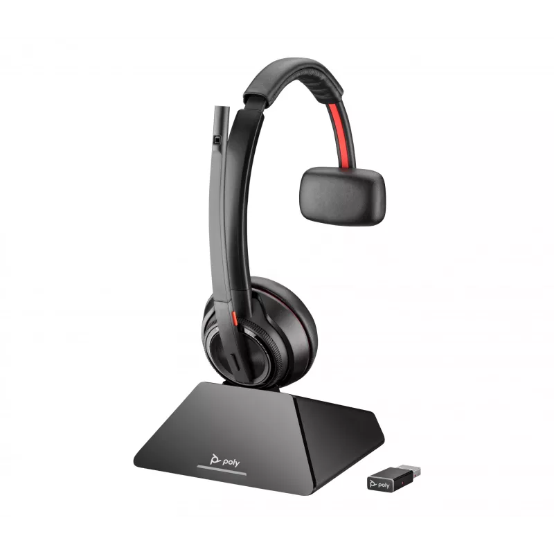 HP Poly Savi 8210 Monaural DECT 1880-1900 MHz Top +Charging Cradle