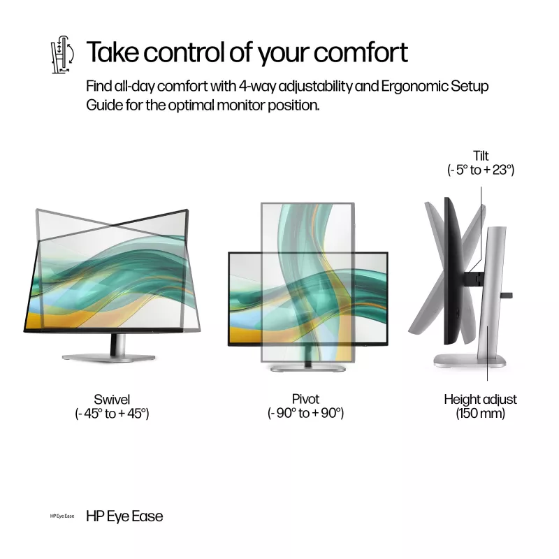 HP Series 5 Pro 23.8 collas FHD monitors — 524pf, 60,5 cm (23,8 collas), Full HD, LCD, 5 ms, melns