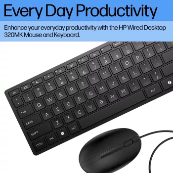HP Wired Desktop 320MK pele un tastatūra