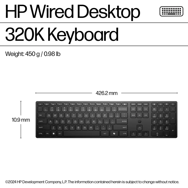 HP vadu darbvirsmas tastatūra 320K
