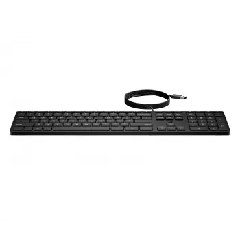 Vadu tastatūra HP 320K — pilna izmēra USB, taisns izkārtojums, 1,8 m kabelis, melna