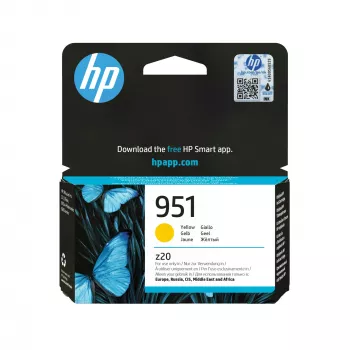 Tintes kasetne HP 951 dzeltena (oriģināla) – pigmenta dzeltenā, 8 ml, standarta ietilpība