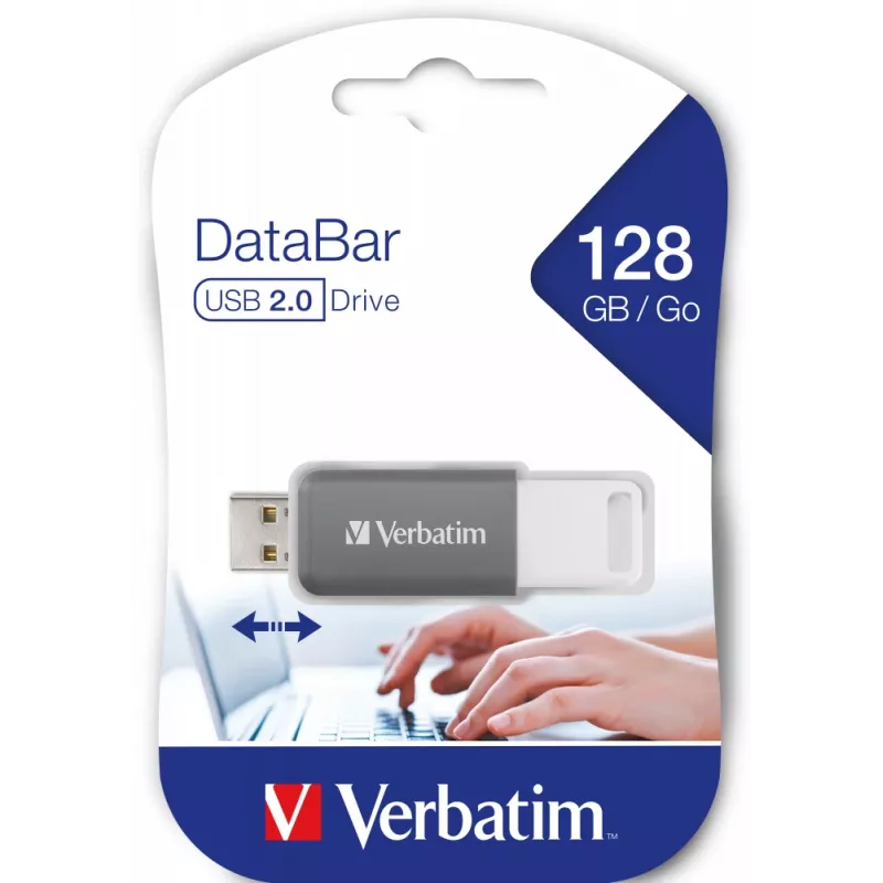 Verbatim V DataBar USB zibatmiņa 128 GB USB Type-A 2.0 pelēka