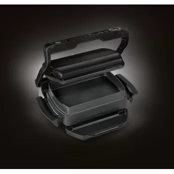 Kontaktgrils Tefal GC7148 — 2000 W, nerūsējošā tērauda korpuss, taisnstūra forma, regulējams termostats, režģa augšējā virsma, 365×365×175 mm