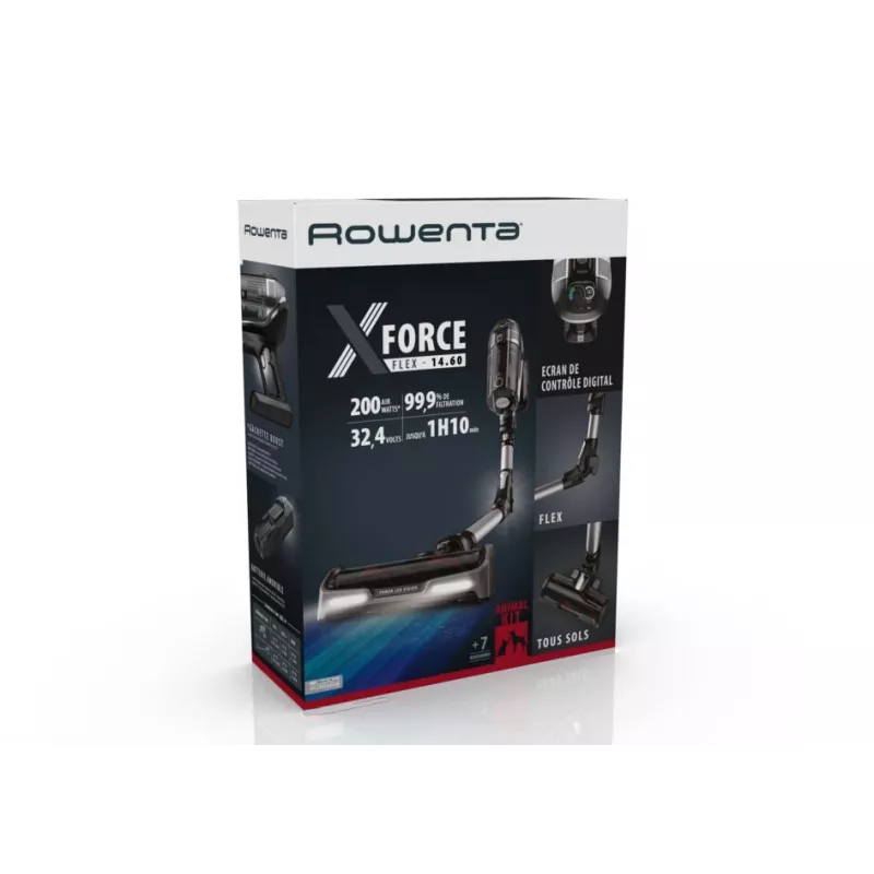 Rowenta X-Force RH9958 2-in-1 stick vacuum baterija Dry HEPA Bagless 0.9 L Melns, pelēka