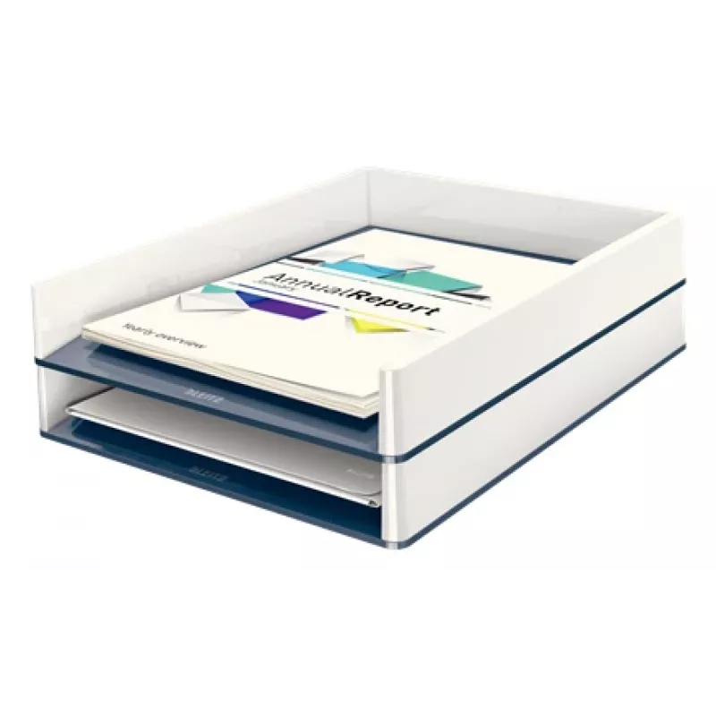Leitz Letter Tray WOW Dual Colour, Plastic, Metallic, White, A4, 267 mm, 336 mm, 49 mm