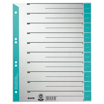 Leitz 16520030 ciļņu rādītājs Ciparu ciļņu rādītājs Kartons Zila, Pelēka