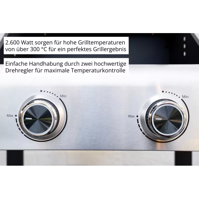Unold 58595 Barbecue Grill-Wagen BUDDY Grila ratiņi Elektrisks Melns, Nerūsējošais tērauds 2600 W