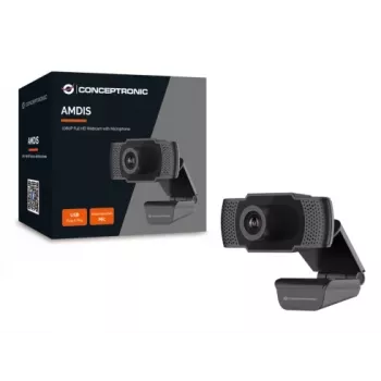 Conceptronic AMDIS 1080P Full HD tīmekļa kamera ar mikrofonu, 2 MP, 1920 x 1080 pikseļi, Full HD, 30 kadri/s, 1280x720@30 kadri/s, 1920x1080@30 kadri/s, M-JPEG, YUV