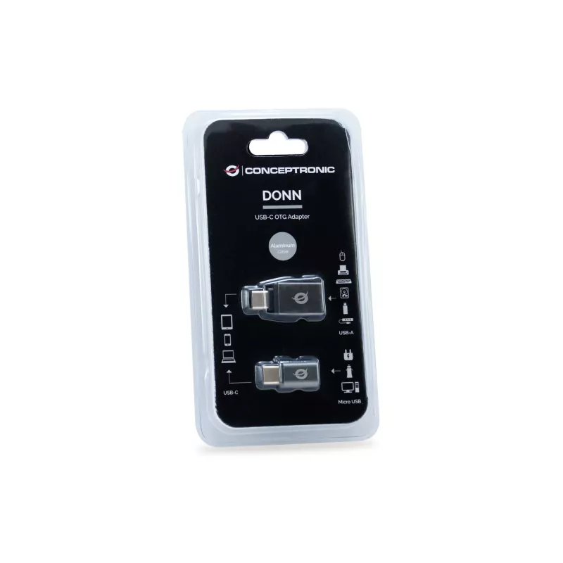Conceptronic DONN04G USB-C uz USB A/MicroB OTG adapteris, 2 gab., 10 Gbps (C-A), 480 Mbps (C-MicroUSB)
