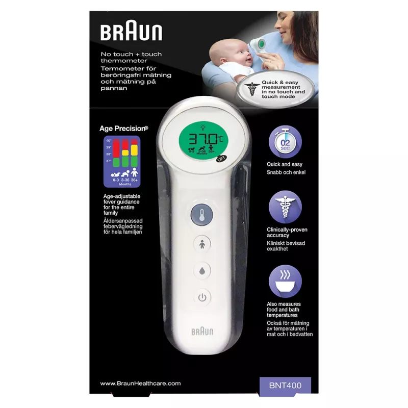 Braun BNT400 bezkontakta Baltas Pierei