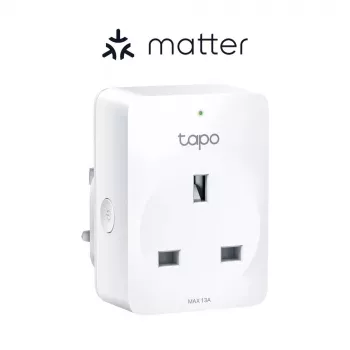 Viedā kontaktligzda TP‑Link Tapo Mini P110M — Wi‑Fi/Bluetooth iekštelpu viedā kontaktligzda, 16 A, 100–240 V, 3680 W, balta