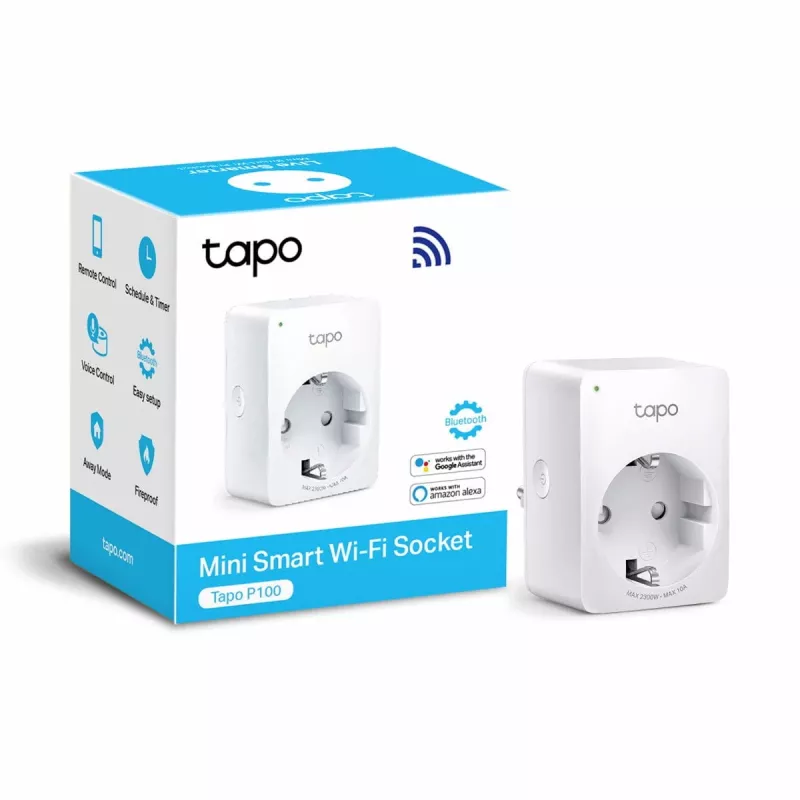TP-LINK Tapo P100 viedā kontaktligzda, balta, 2300 W