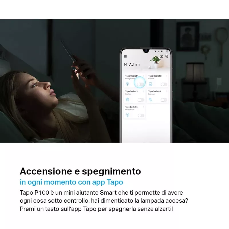 TP-LINK Tapo P100 viedā kontaktligzda, balta, 2300 W