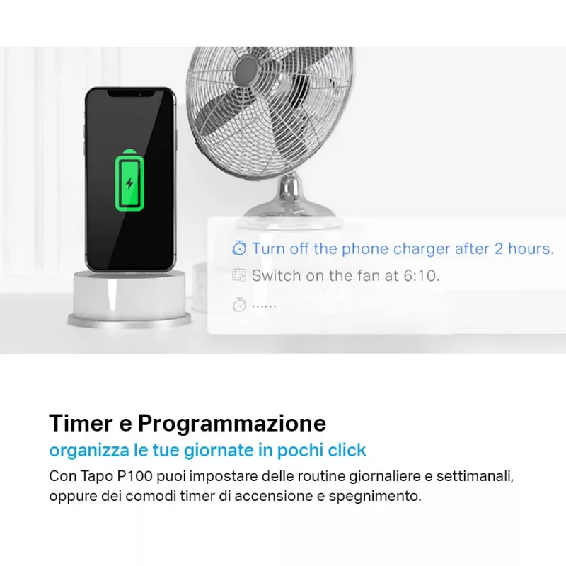 TP-LINK Tapo P100 viedā kontaktligzda, balta, 2300 W
