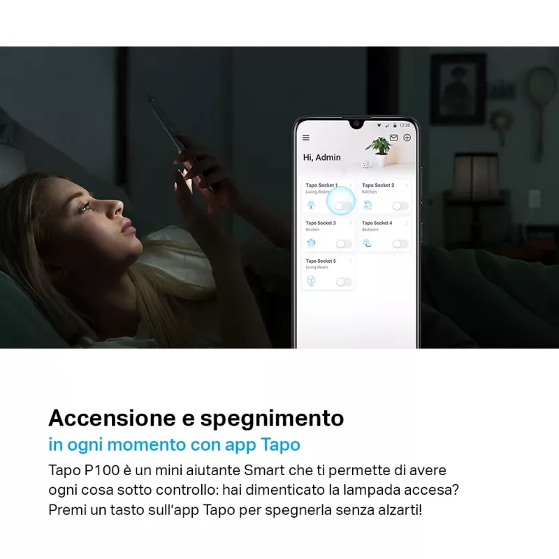 TP-LINK Tapo P100 viedā kontaktligzda, balta, 2300 W