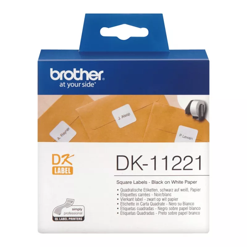 Kvadrātveida papīra etiķete Brother DK11221