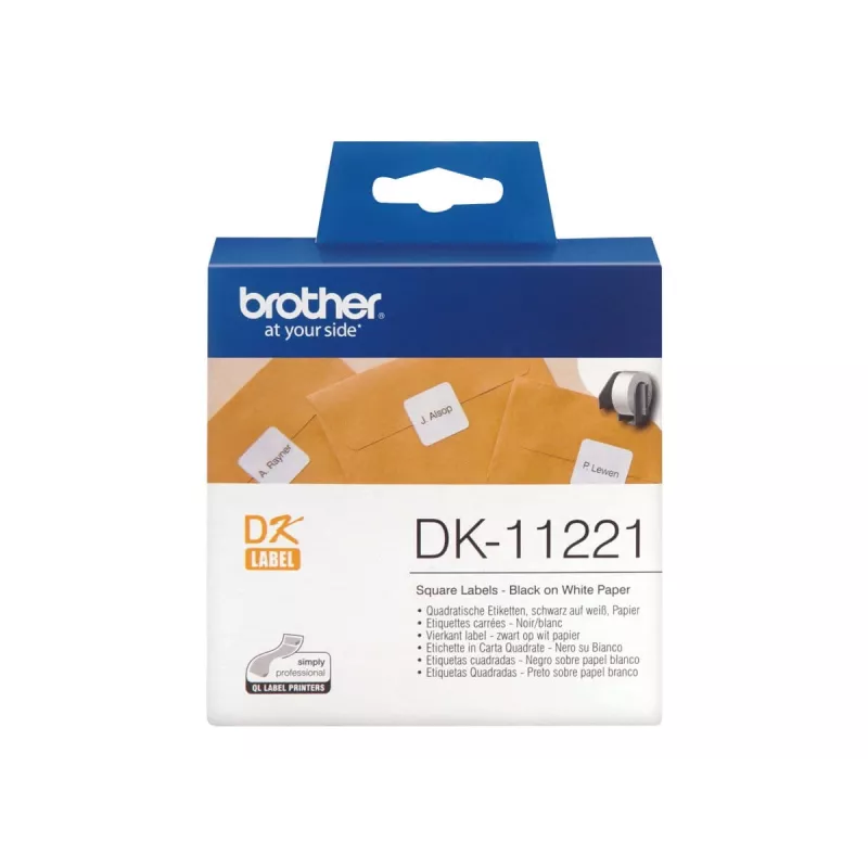 Kvadrātveida papīra etiķete Brother DK11221