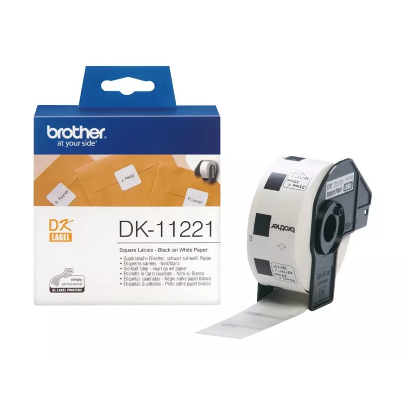 Kvadrātveida papīra etiķete Brother DK11221