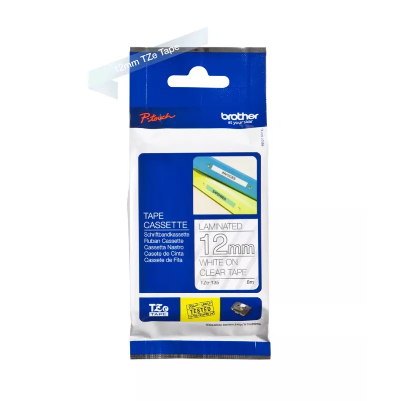 Laminēta lente 12mm Brother TZe135