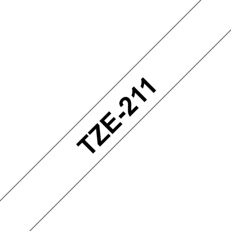Etiķešu izgatavošanas lente Brother TZe-211 Melns uz balta