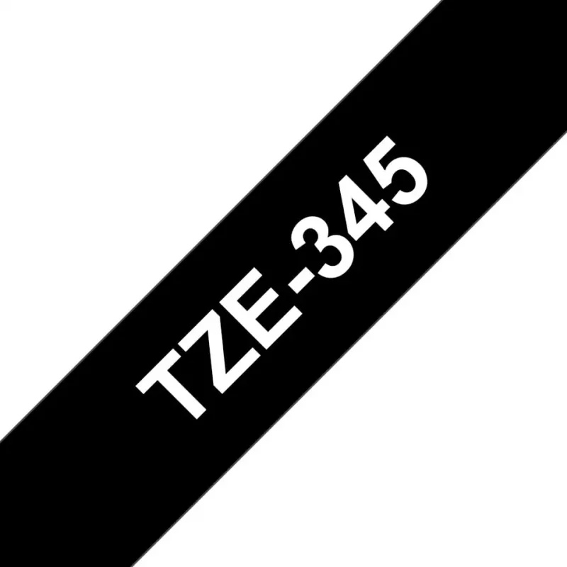 Laminēta lente Brother TZe345 18mm balta uz melna
