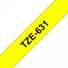 Lentes lente Brother TZe-631 (TZe) 12 mm x 8 m, melns uz dzeltena
