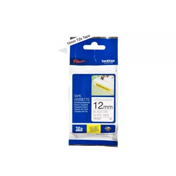 Līmlente Brother TZeS231 melns uz balta 1.2 cm 8 m