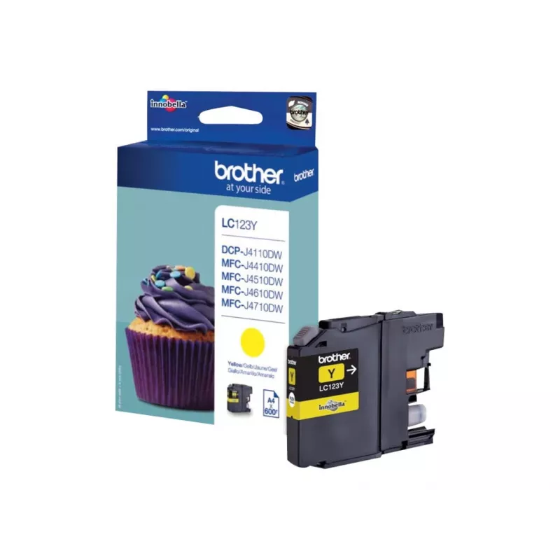 Brother LC123Y dzeltena tintes kasetne