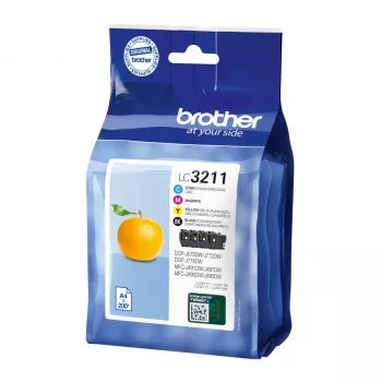 Cartridge Brother LC3211VALDR Melns ciāna fuksīna dzeltena