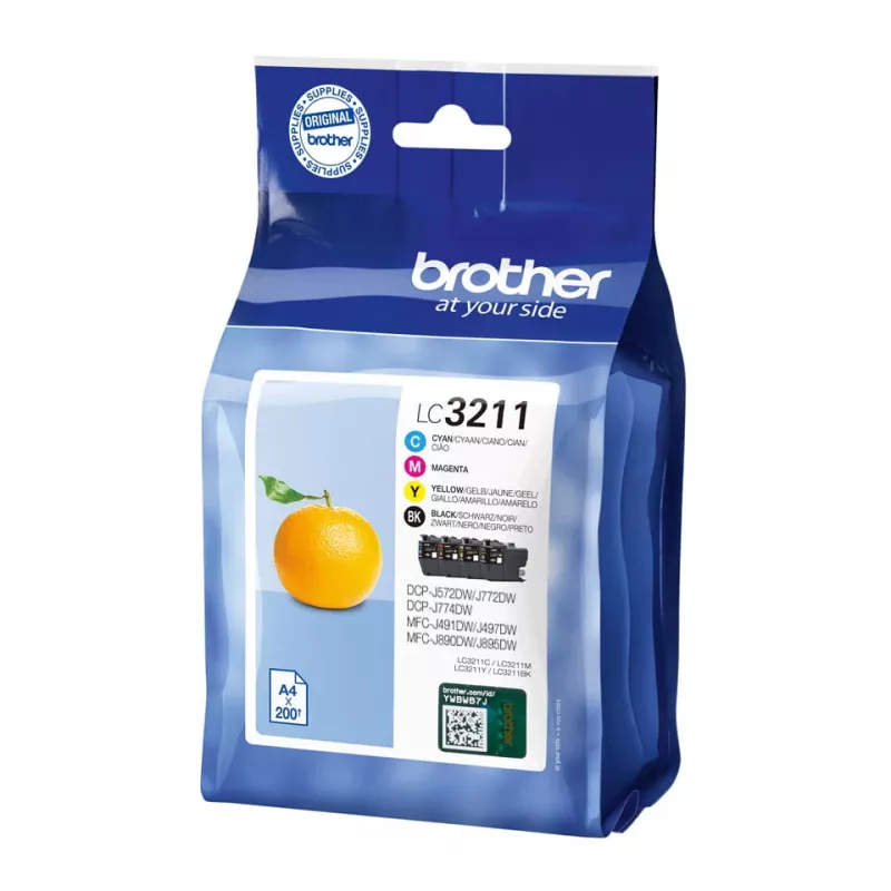 Cartridge Brother LC3211VALDR Melns ciāna fuksīna dzeltena