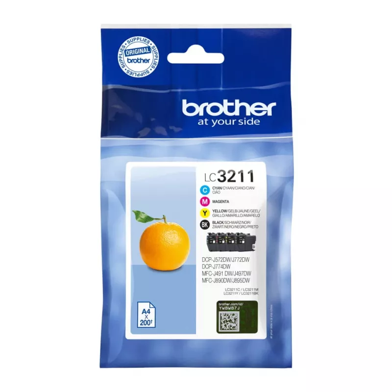 Cartridge Brother LC3211VALDR Melns ciāna fuksīna dzeltena