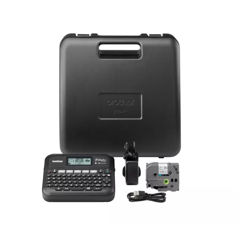 Etiķešu printeris Brother PT-D460BTVP termopārneses 180×180 DPI 30 mm/s vadu un Bluetooth QWERTY TZe lente