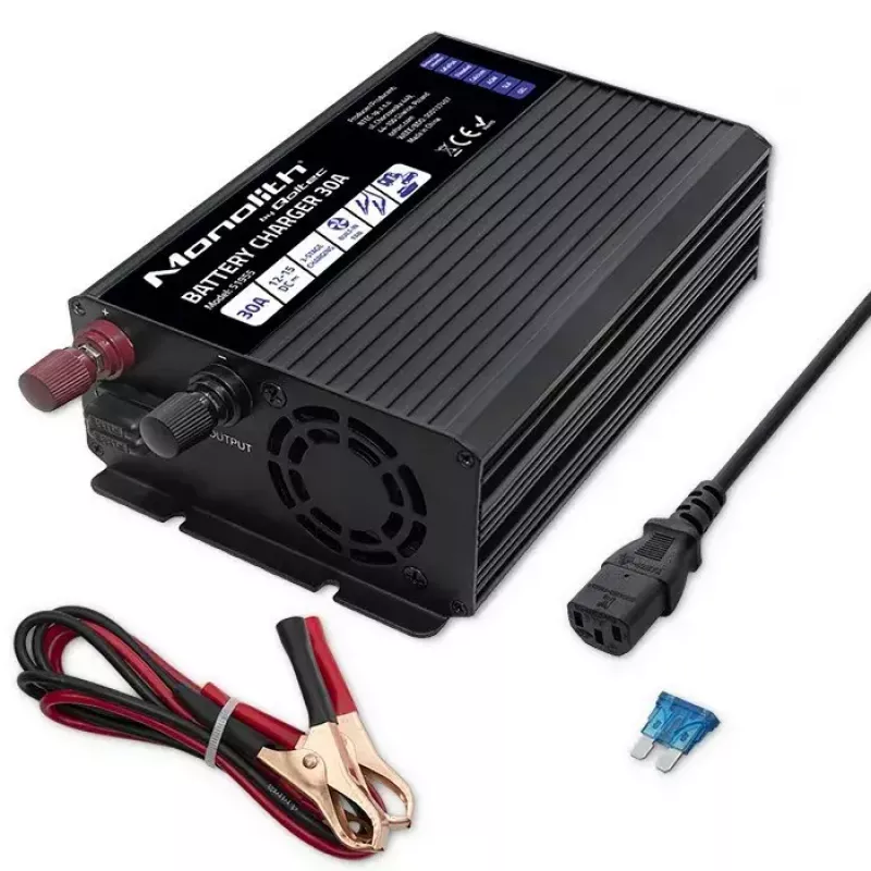 Akumulatora lādētājs QOLTEC 51955 — 30A 12V LiFePO4, AGM, GEL, SLA